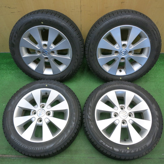 バリ溝！22年！8.5分★スズキ ワゴンR スティングレー 純正 155/65R14 スタッドレス ブリヂストン ブリザック VRX2 14インチ PCD100/4H★6050301HAス