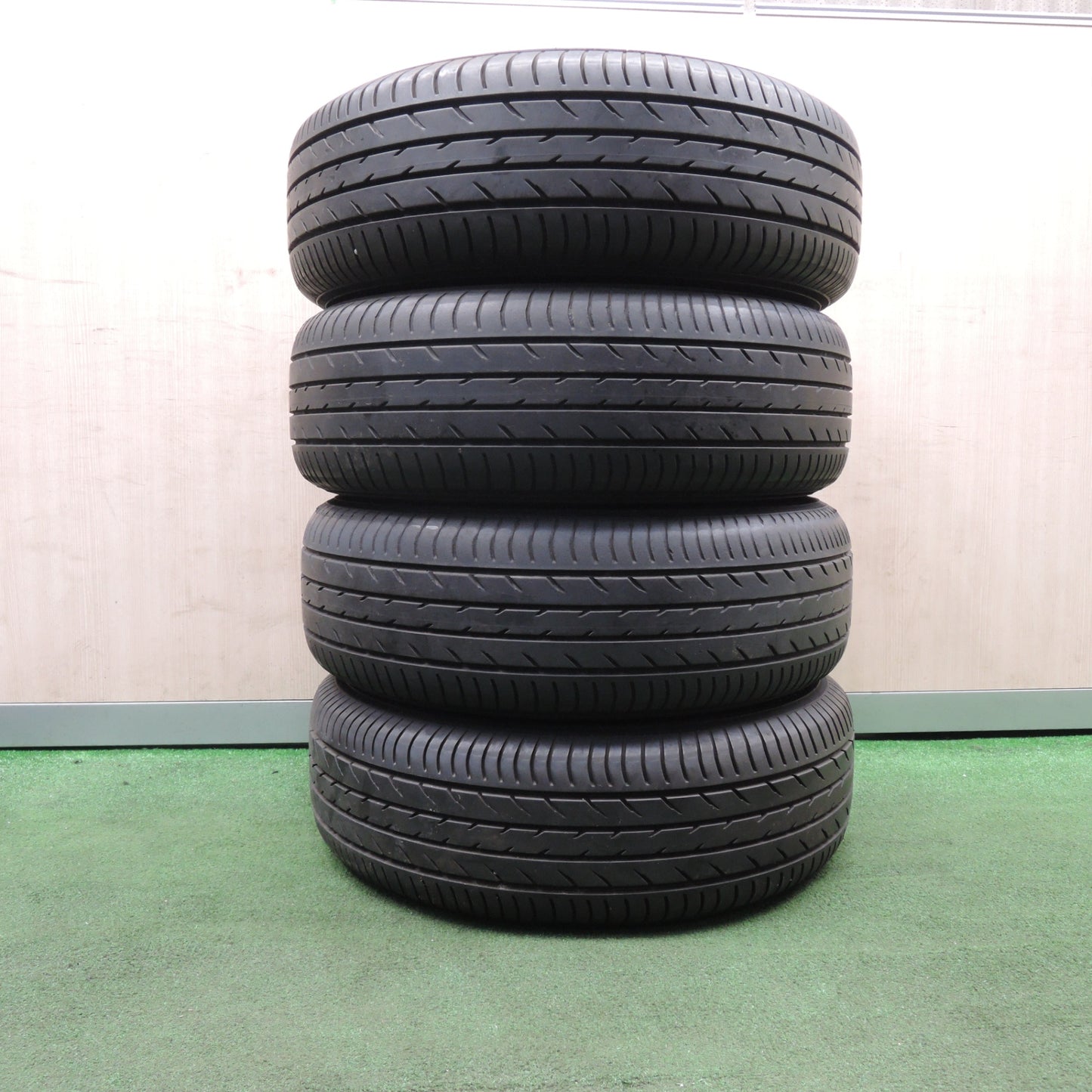 *送料無料* バリ溝！9分★プリウス等 195/65R15 ヨコハマ ブルーアース E52A EuroSpeed MANARAY SPORT PCD100/5H★4030504NJノ