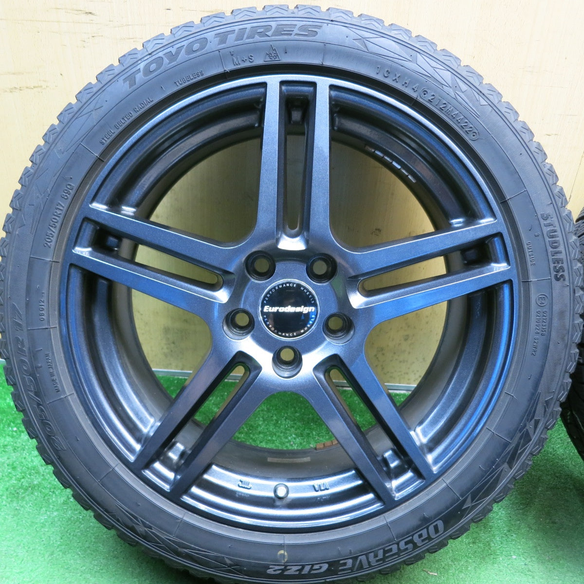 キレイ！22年◎ボルボ 等 Eurodesign 205/50R17 スタッドレス トーヨー オブザーブ GIZ2 ユーロデザイン 17インチ PCD108/5H◎6082503HAス