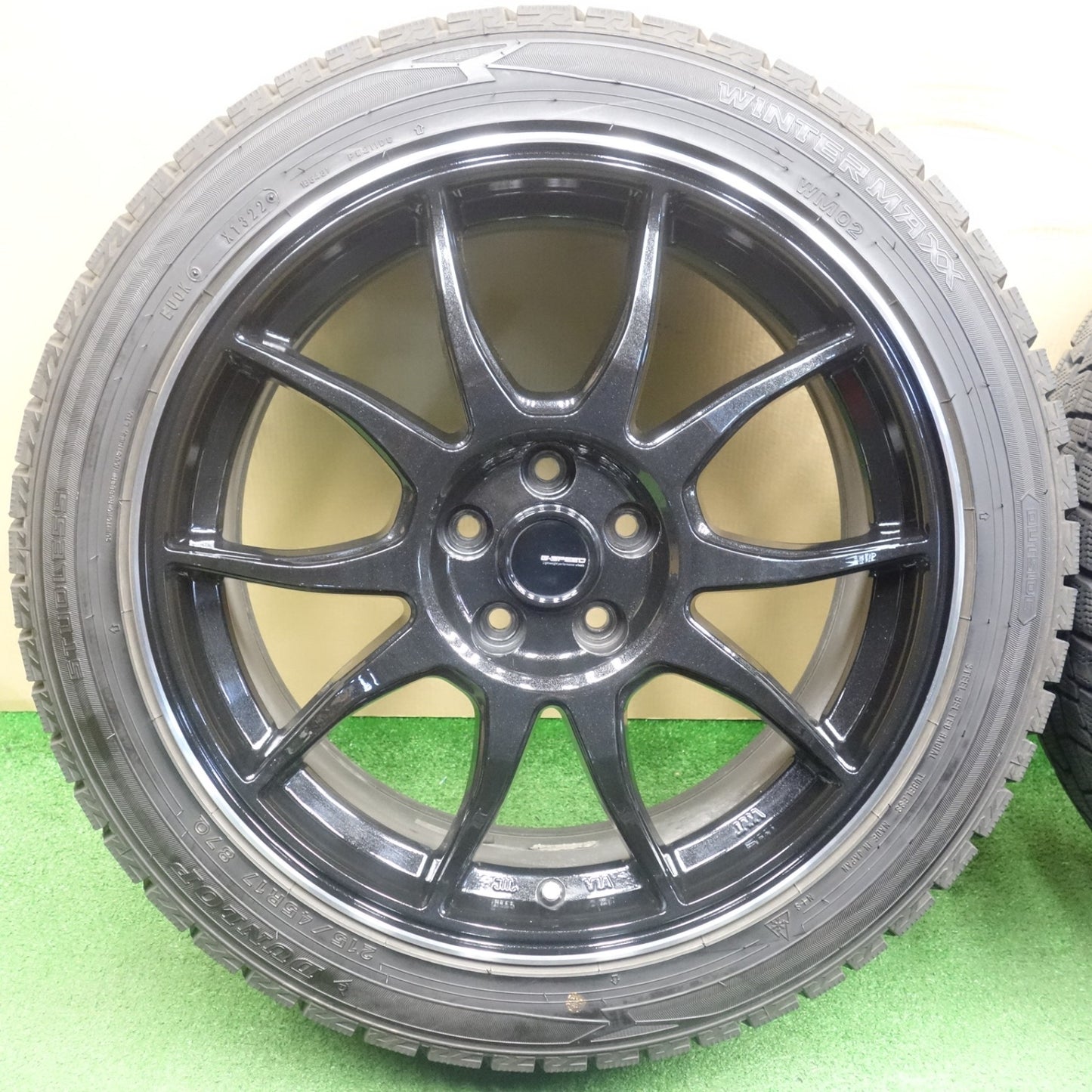 バリ溝！22年！9.5分★プリウス 等 215/45R17 スタッドレス ダンロップ ウインターマックス WM02 G-SPEED Gスピード 17インチ PCD100/5H★6040301KTス