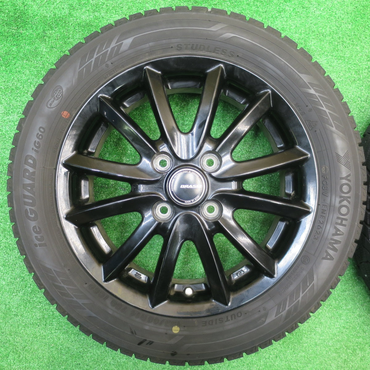 バリ溝！23年！9.5分★スタッドレス 155/65R14 ヨコハマ アイスガード iG60 QRASIZ KOSEI クレイシズ コーセイ 14インチ PCD100/4H★5101404NJス