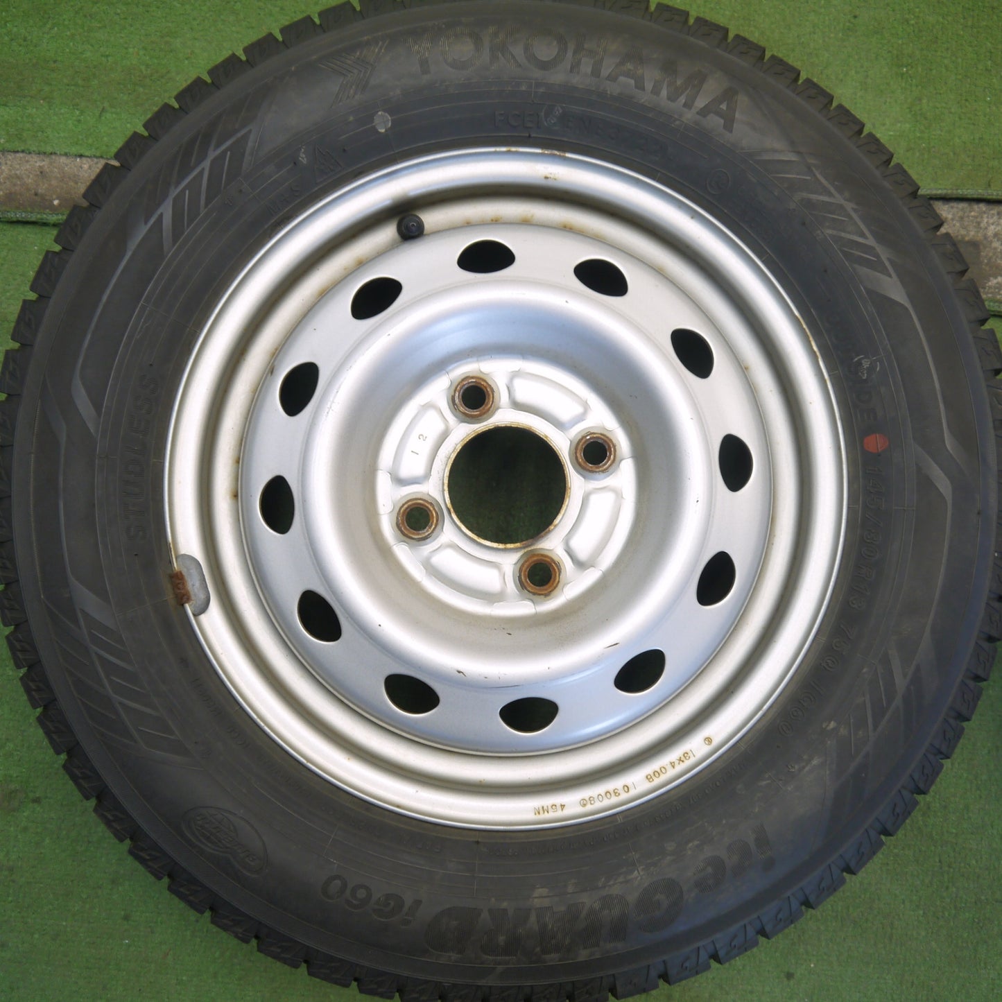バリ溝！22年！9.5分◎スタッドレス 145/80R13 ヨコハマ アイスガード iG60 スチール ホイール 13インチ PCD100/4H◎6073101Hス