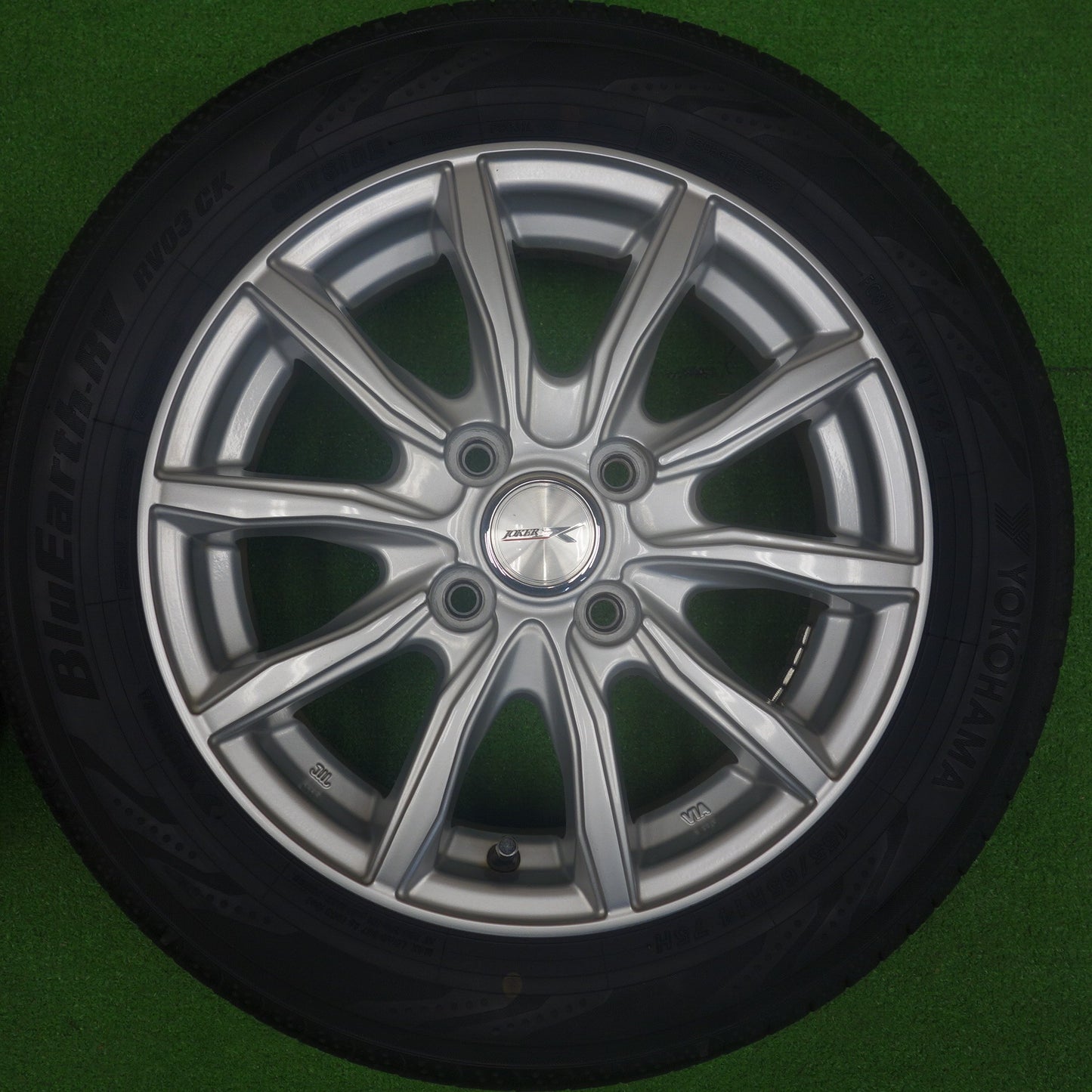 バリ溝！24年！キレイ！8.5分★155/65R14 ヨコハマ BluEarth-RV RV03 CK JOKER ジョーカー ブルーアース 14インチ PCD100/4H★6042302KTノ