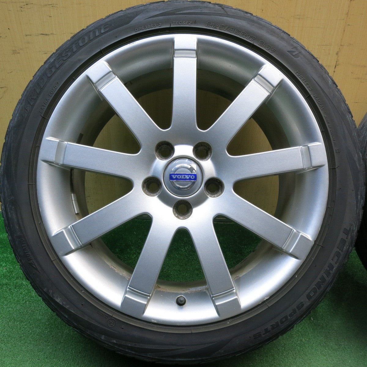 4本価格★ボルボ V70 純正 225/45R17 ブリヂストン TECHNO SPORTS 17インチ PCD108/5H★6032301HAノ