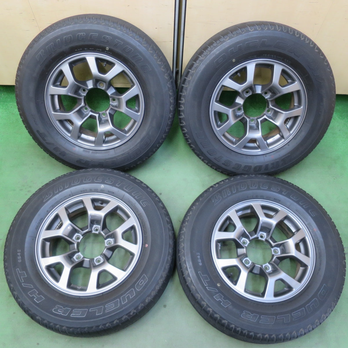 キレイ★スズキ JB74W ジムニー シエラ 純正 195/80R15 ブリヂストン デューラー H/T 684Ⅱ 15インチ PCD139.7/5H★6042803イノ