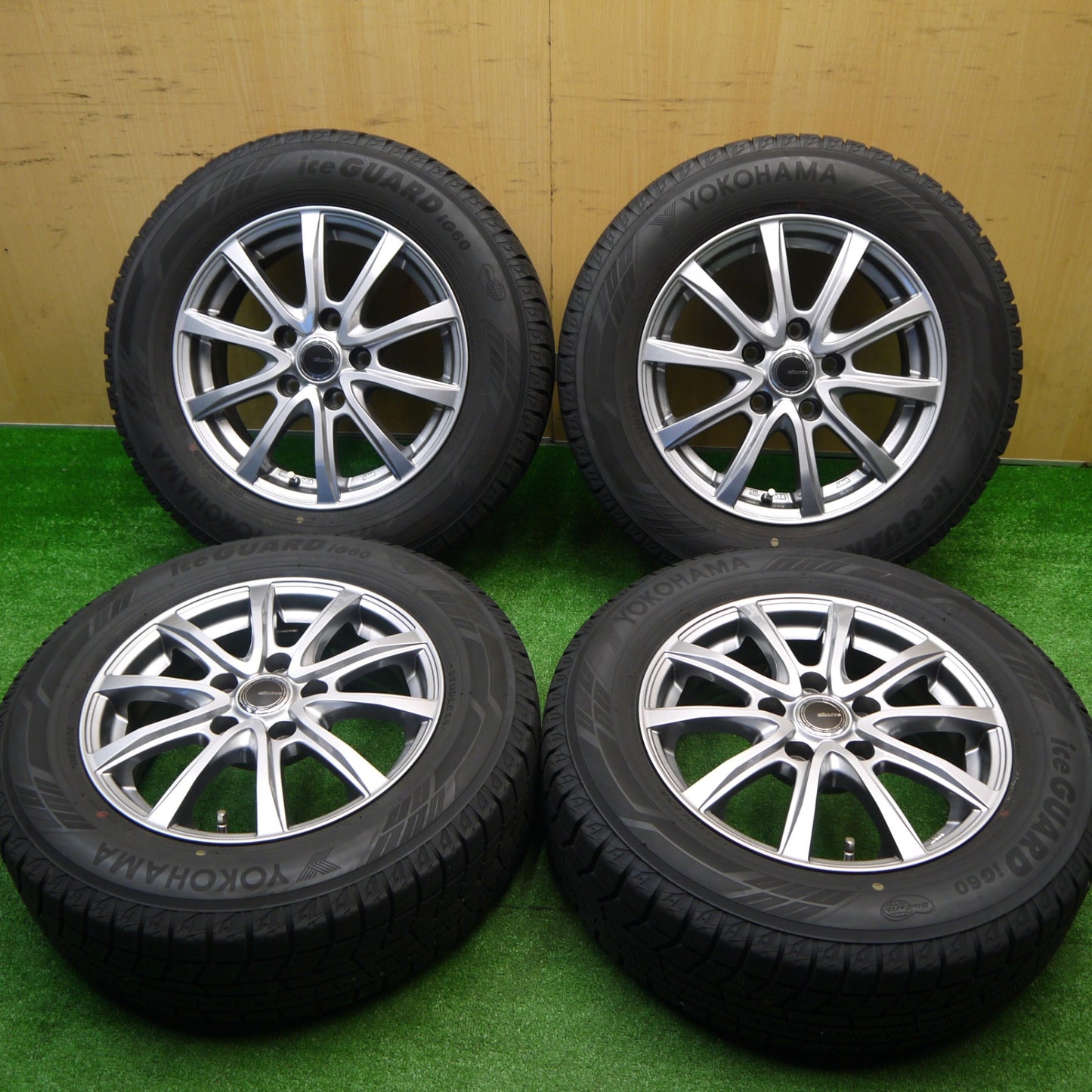 バリ溝！22年！キレイ！8.5分★スタッドレス 195/65R15 ヨコハマ アイスガード iG60 MiLLOUS ミルアス 15インチ PCD114.3/5H★5102805Hス