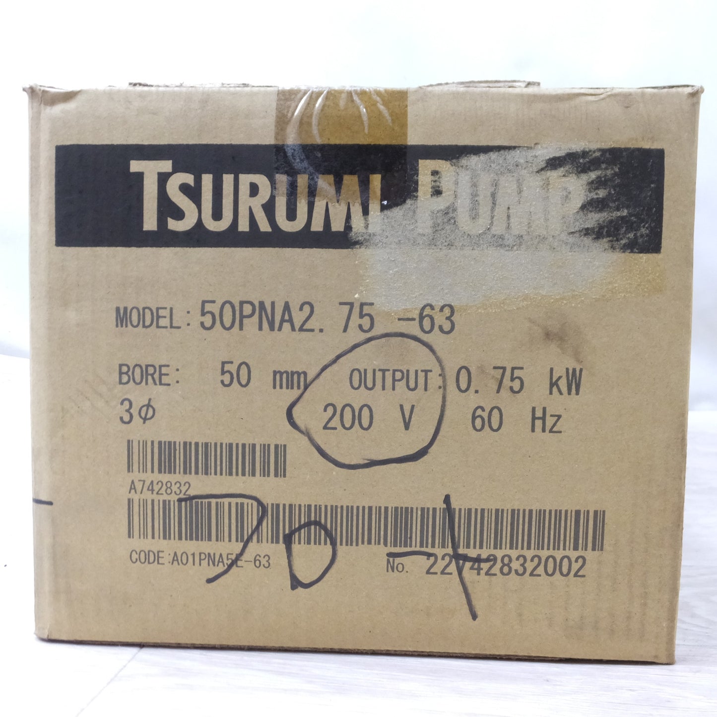[送料無料] 未使用◆ツルミポンプ 鶴見製作所 水中 ハイスピン ポンプ 50PNA2.75-63 雑排水用 口径50mm◆