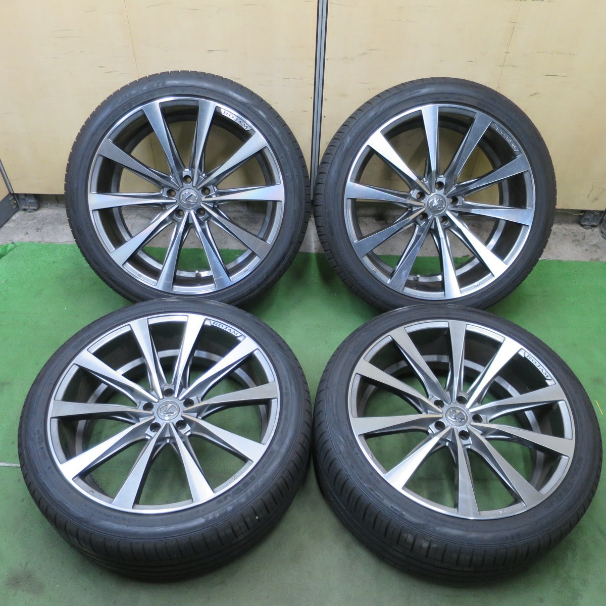 センサー付！バリ溝！24年！9分◎レクサス 等 ROJAM Slave 265/40R22 ファルケン アゼニス FK510 SUV ロジャム スレイヴ 22インチ PCD114.3/5H◎6081205NGノ