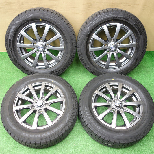 バリ溝！22年！キレイ！9.5分★スタッドレス 195/65R15 ダンロップ ウインターマックス WM02 ZACK JP-110 MONZA ザック 15インチ PCD114.3/5H★5121302KTス