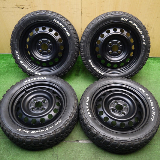 バリ溝！22年！キレイ！9.5分★ハスラー 等 165/60R15 ナンカン NK 4×4WD M/T FT-9 ホワイトレター スチール 15インチ PCD100/4H★5043012Hノ