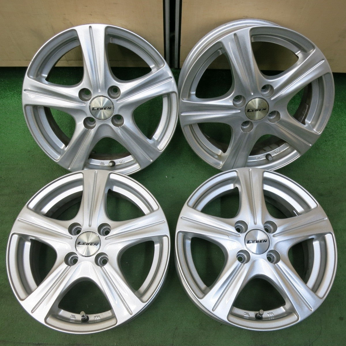 キレイ★LEBEN レーベン 14インチ ホイール 14×5.5J PCD100/4H★5021410SYホ