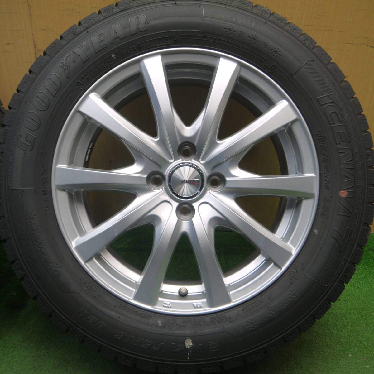 バリ溝！22年！キレイ！8.5分★スタッドレス 195/65R16 グッドイヤー アイスナビ7 ravrion RS01 ラブリオン 16インチ PCD100/4H★5022103Hス