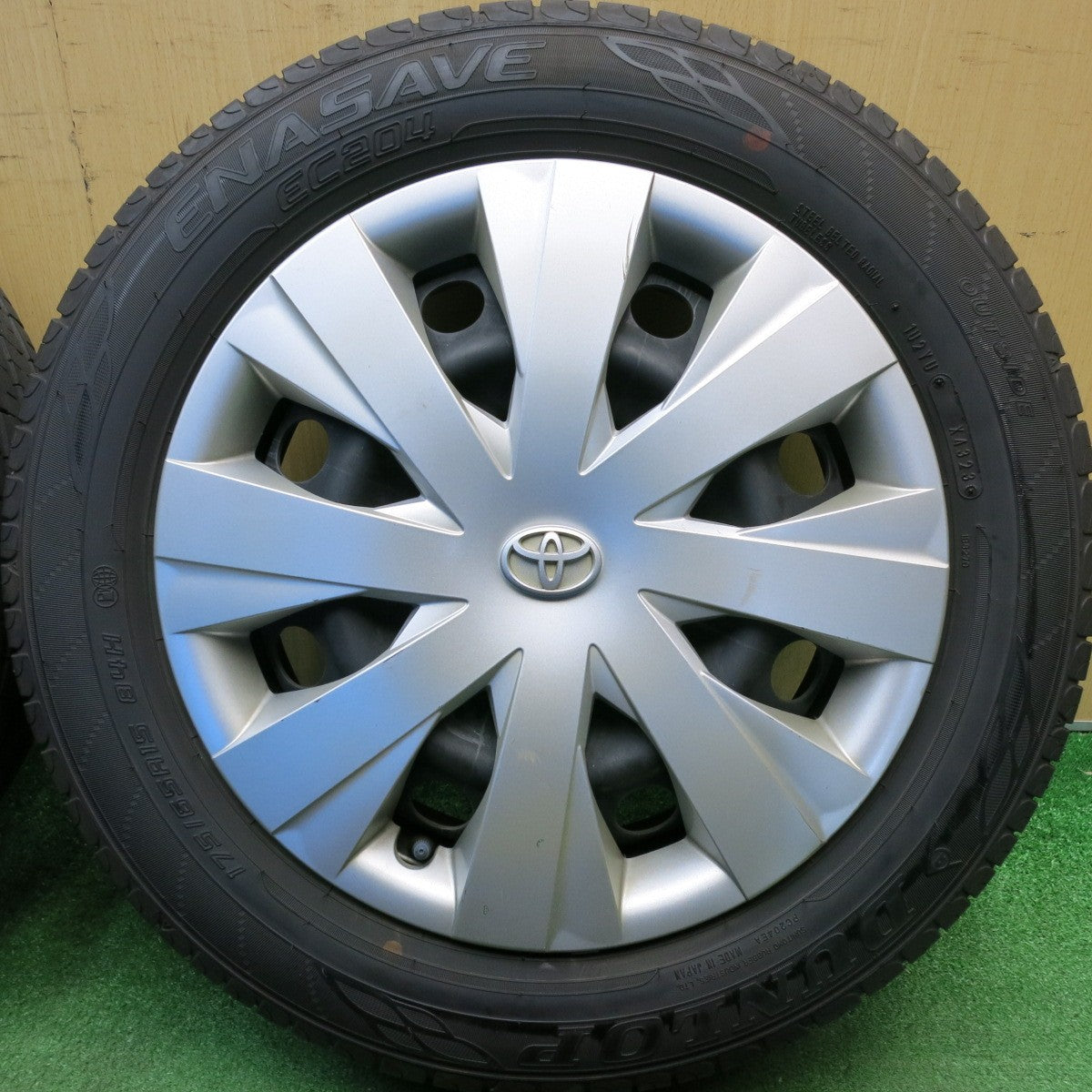 バリ溝！25年！ほぼ10分★トヨタ 160系 カローラ フィールダー 純正 スチール 175/65R15 ダンロップ エナセーブ EC204 15インチ PCD100/4H★6040502HAノ
