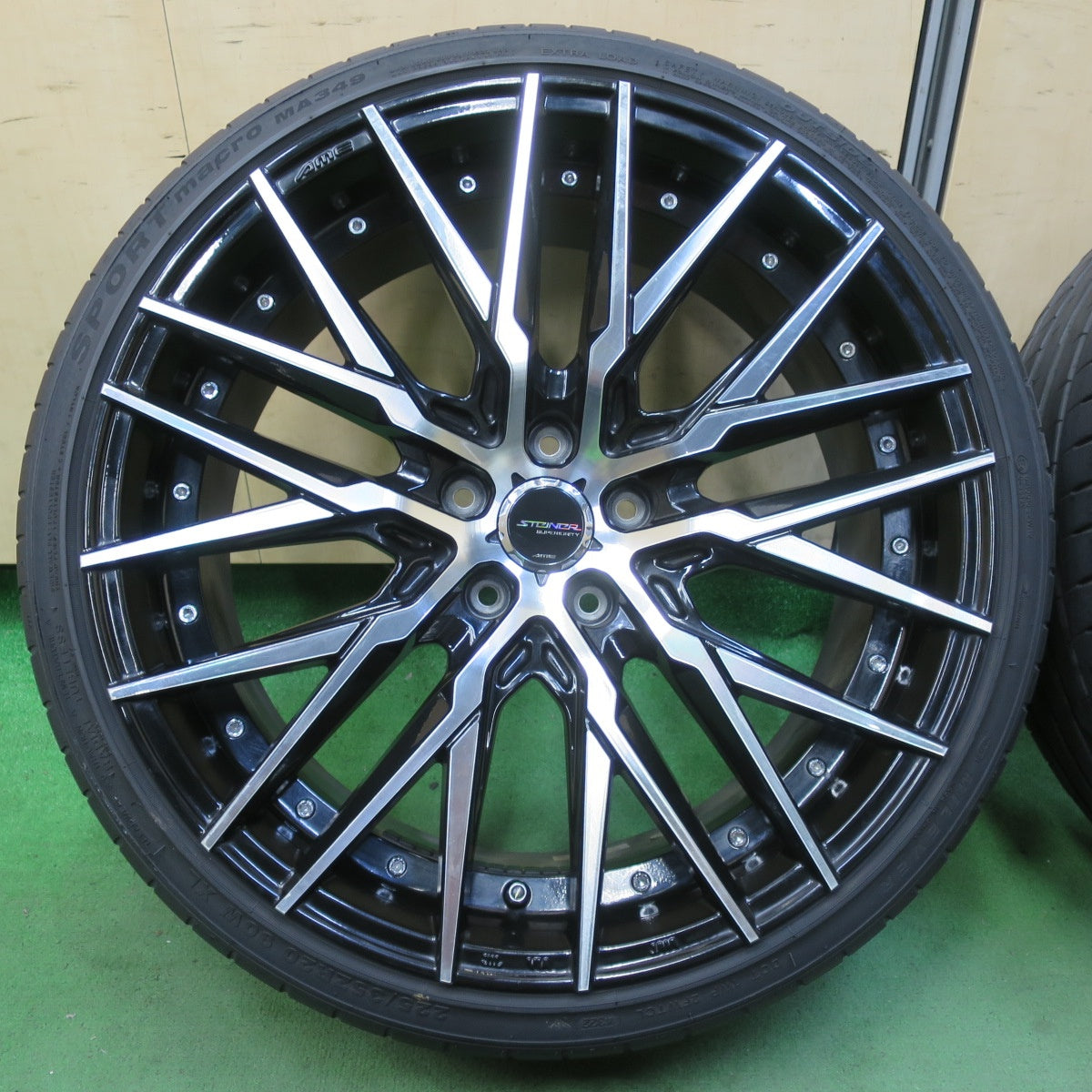 バリ溝！22年！キレイ！9.5分★STEINER CVX AME 225/35R20 ミレバー SPORT macro MA349 シュタイナー 20インチ PCD114.3/5H★5071909イノ