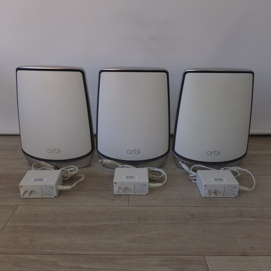 [送料無料] 美品 現状品★ネットギア NETGEAR Orbi AX6000 トライバンドメッシュ WiFi6 システム スターターキット 3台セット RBR850 RBS850 ×2★