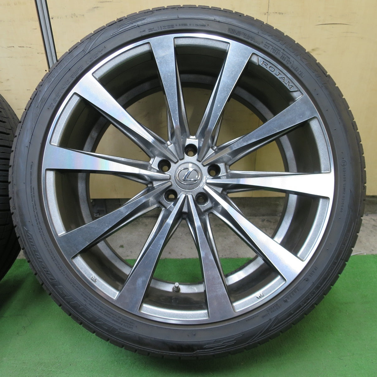 センサー付！バリ溝！24年！9分◎レクサス 等 ROJAM Slave 265/40R22 ファルケン アゼニス FK510 SUV ロジャム スレイヴ 22インチ PCD114.3/5H◎6081205NGノ