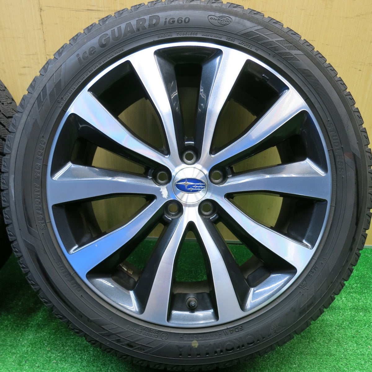 バリ溝！キレイ！8.5分★スバル エクシーガ クロスオーバー7 純正 215/50R17 スタッドレス ヨコハマ アイスガード iG60 17インチ PCD100/5H★5102305HAス