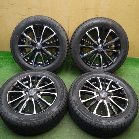 バリ溝！23年！ほぼ10分★スタッドレス 185/60R15 ネクセン WINGUARD ice2 SMACK ENKEI ヴァルキリー スマック エンケイ 15インチ PCD100/4H★6022008Hス