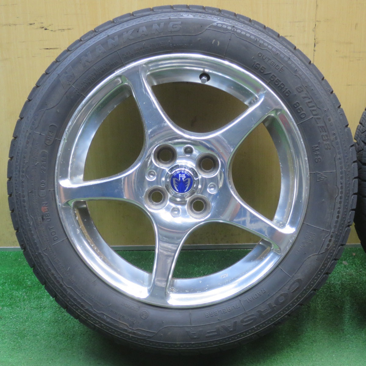 バリ溝！9.5分★トヨタ MR-S ZZW30 純正 MIDSHIP RUNABOUT 185/55R15 195/55R15 スタッドレス ナンカン CORSAFA 15インチ PCD100/4H★6050404NJス