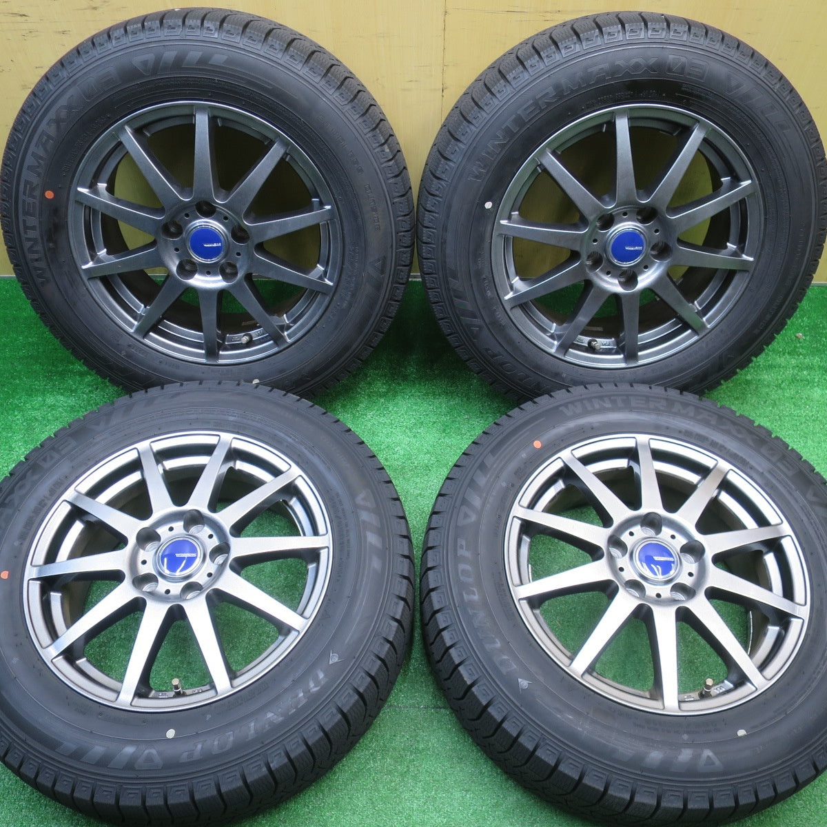 バリ溝！21年！キレイ！9.5分★スタッドレス 205/65R16 ダンロップ ウインターマックス 03 WINNERS ウィナーズ 16インチ PCD114.3/5H★5102103NJス