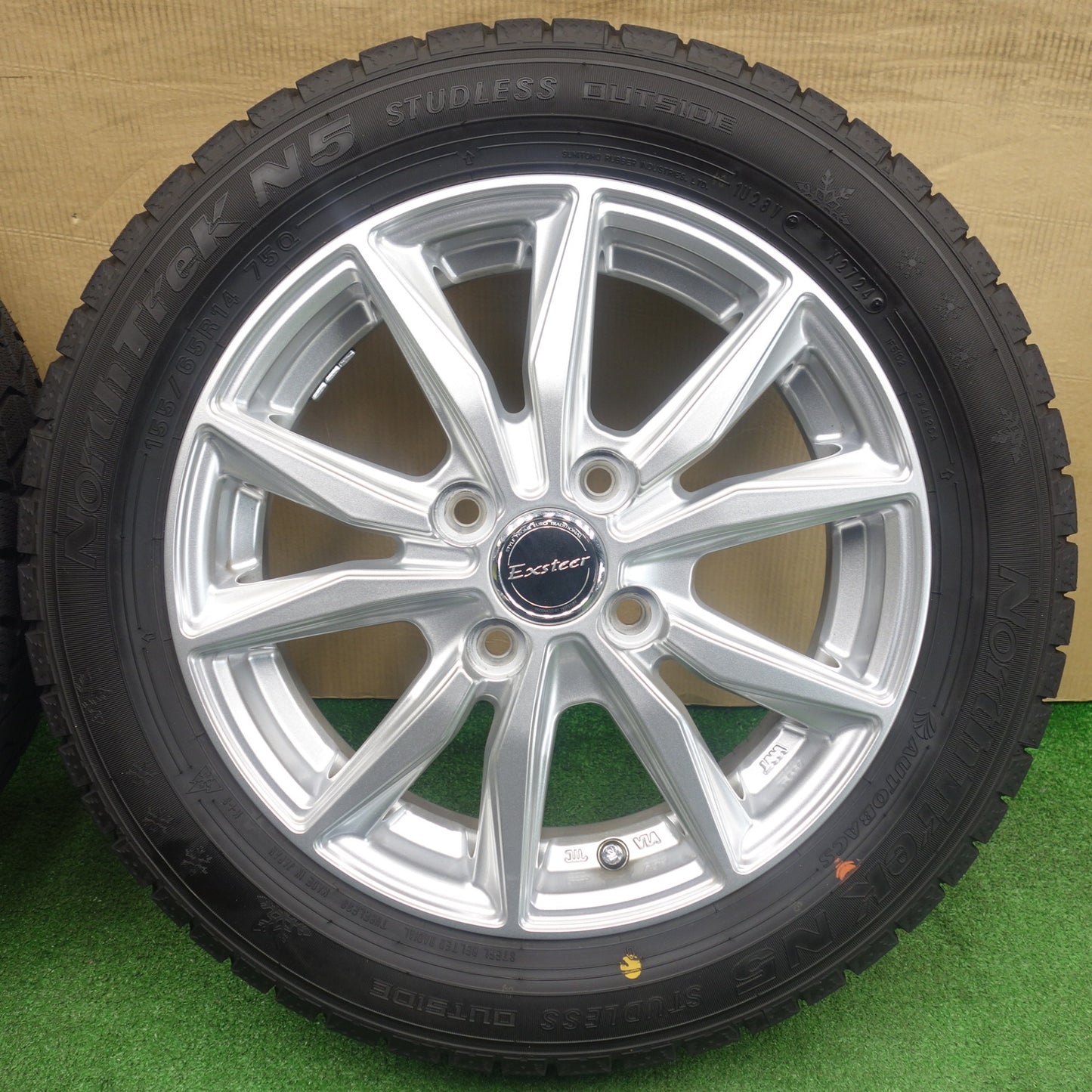 ほぼ未使用！24年！キレイ★スタッドレス 155/65R14 オートバックス ノーストレック N5 Exsteer エクスター 14インチ PCD100/4H★6020903KTス