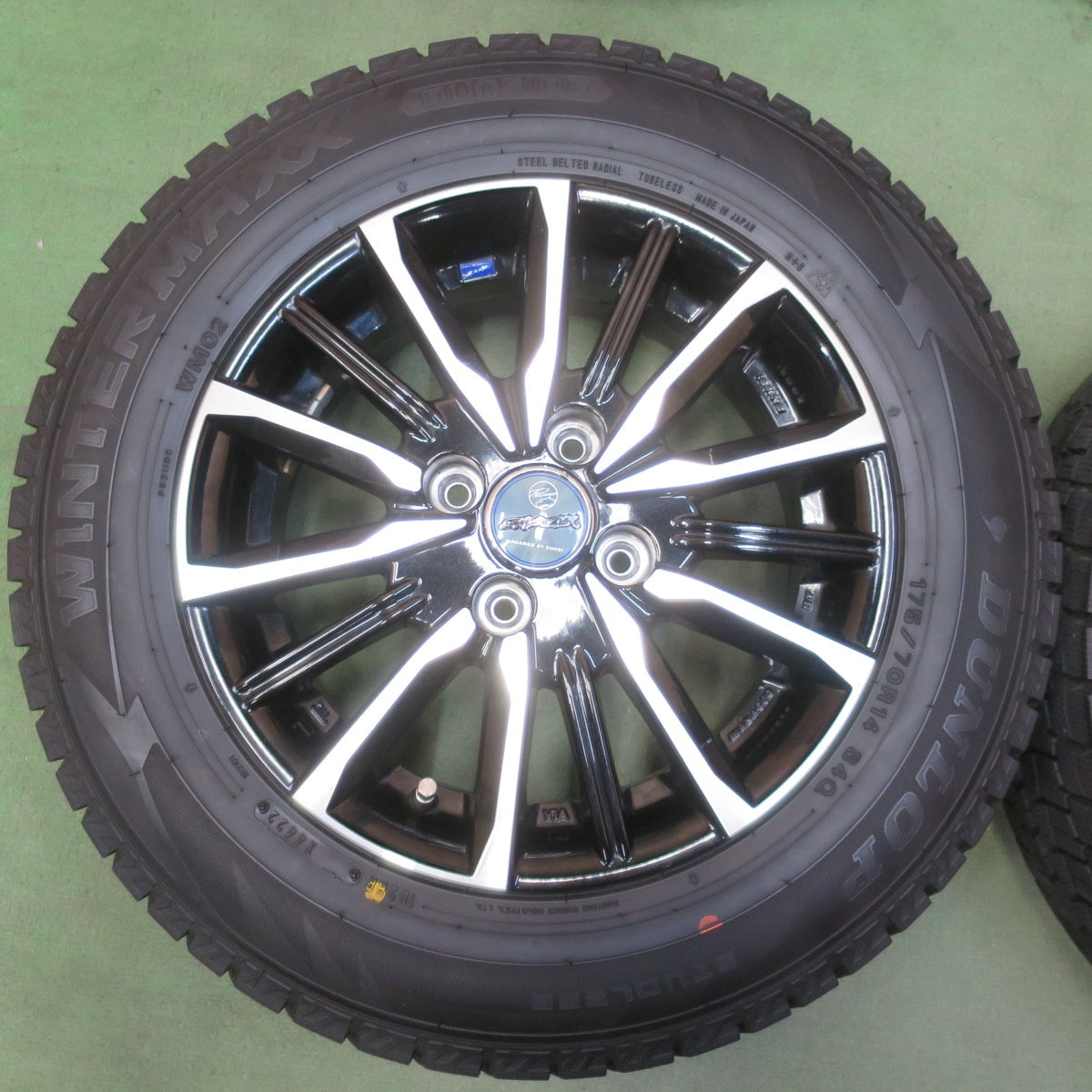バリ溝！22年！9.5分◎スタッドレス 175/70R14 ダンロップ ウインターマックス WM02 SMACK ENKEI スマック エンケイ 14インチ PCD100/4H◎6080503IMス