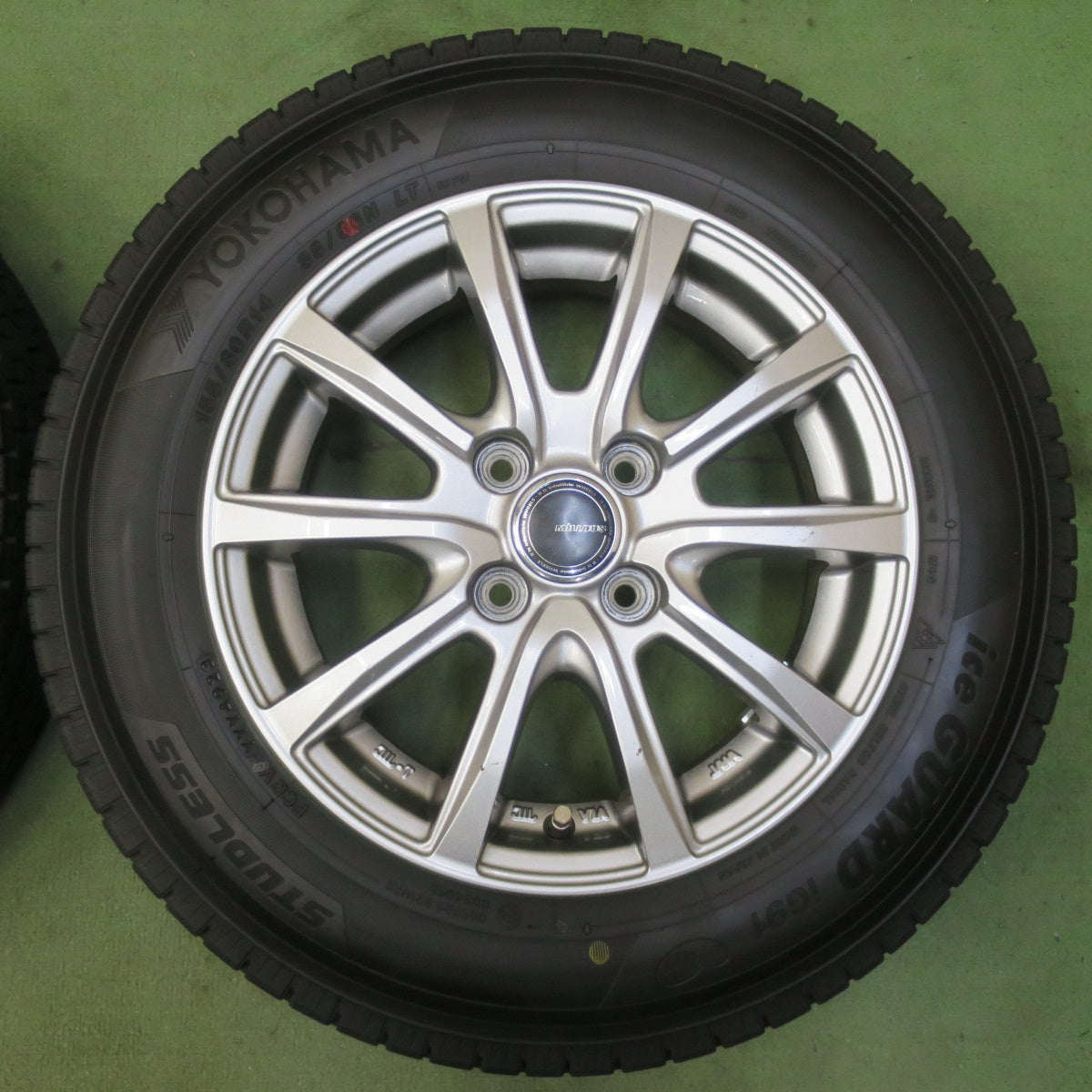 バリ溝！23年！9.5分◎スタッドレス 155/80R14 88/86N ヨコハマ アイスガード iG91 MILLOUS Ki ミルアス 14インチ PCD100/4H◎6080708イス
