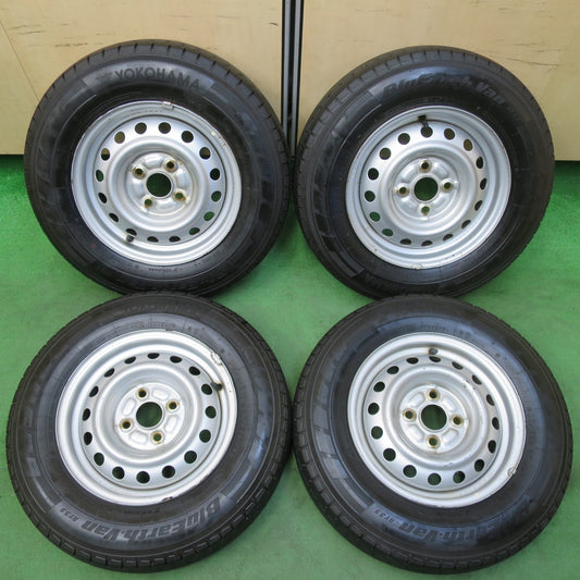 [送料無料] バリ溝！20年！9分★165/80R13 90/88N ヨコハマ BluEarth-Van RY55 スチール 13インチ PCD100/4H★4111103イノ