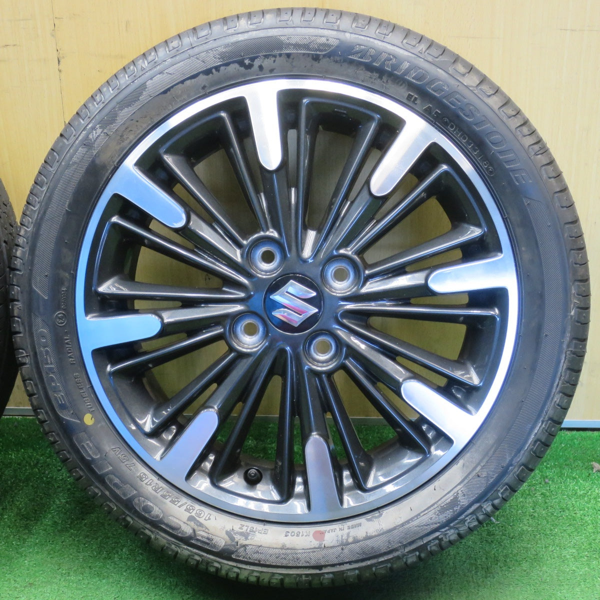 ほぼ未使用！キレイ★スズキ MK53S スペーシア カスタム 純正 165/55R15 ブリヂストン エコピア EP150 15インチ PCD100/4H★6051001NJノ