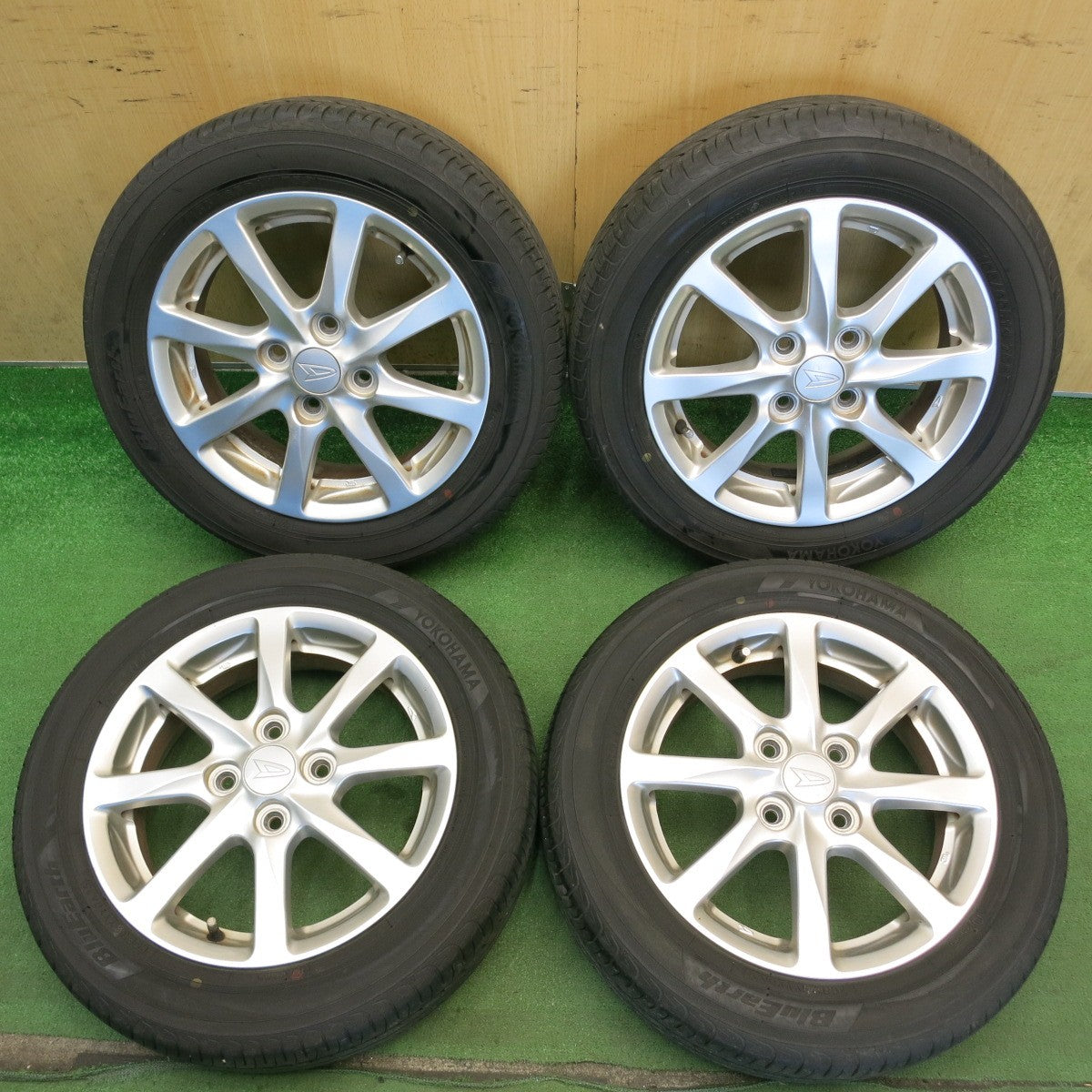 バリ溝！25年！8.5分◎ダイハツ タント ムーヴ 純正 155/65R14 ヨコハマ ブルーアース AE01 14インチ PCD100/4H◎6071602HAノ