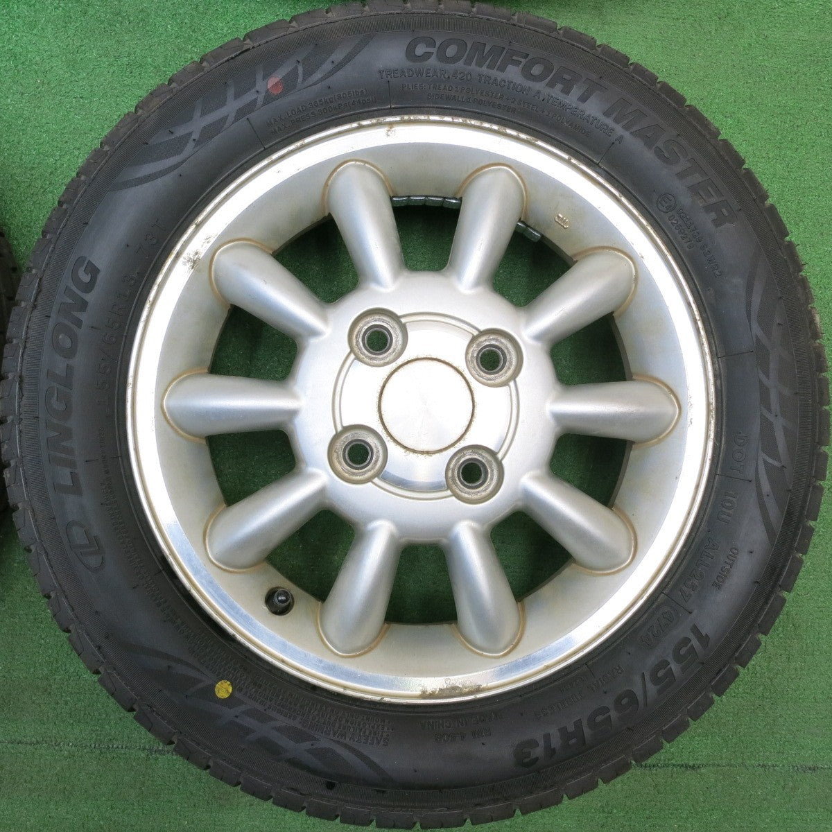 バリ溝！25年！9.5分★スズキ ラパン 純正 155/65R13 リンロン COMFORT MASTER コンフォートマスター 13インチ PCD100/4H★6022802HAノ