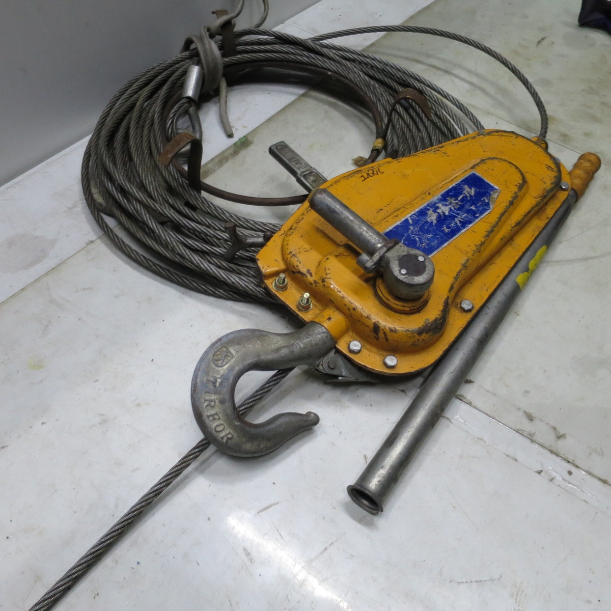 [送料無料] ◆カツヤマキカイ チルホール スーパー T-7 750kg ワイヤー付き TIRFOR 手動 ウインチ ウィンチ 工具 道具◆