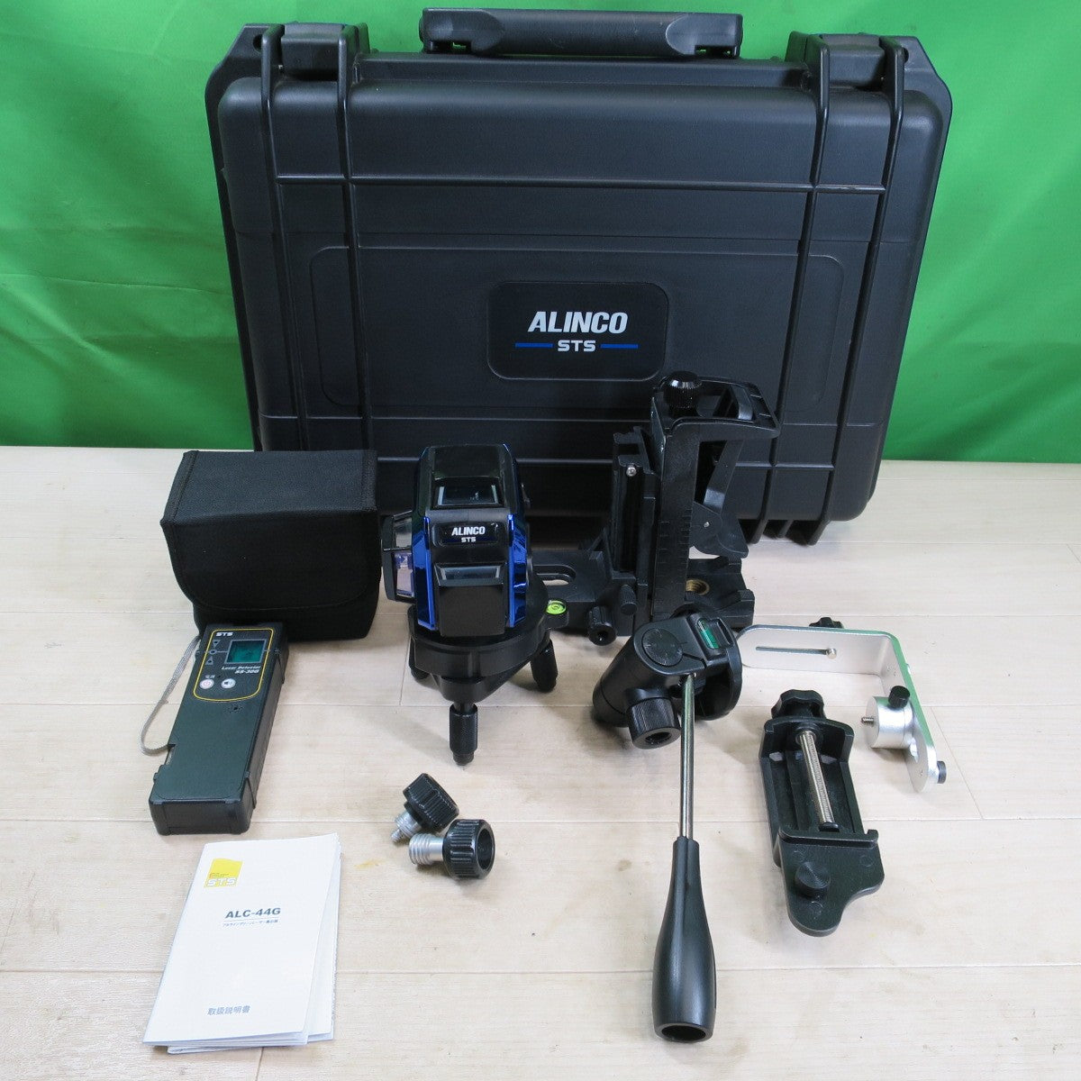付属品付き☆ALINCO アルインコ STS フルライン グリーン レーザー 墨出器 ALC-44G 受光器 SS-30G 台座 付き 墨出し器☆