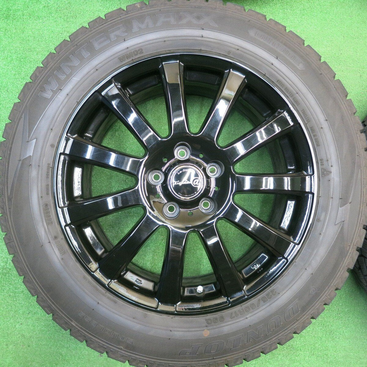 バリ溝！21年！キレイ！9.5分★スタッドレス 225/60R17 ダンロップ ウインターマックス WM02 Tirado＠ La-Strada 阿部商会 17インチ PCD114.3/5H★5031607TNス