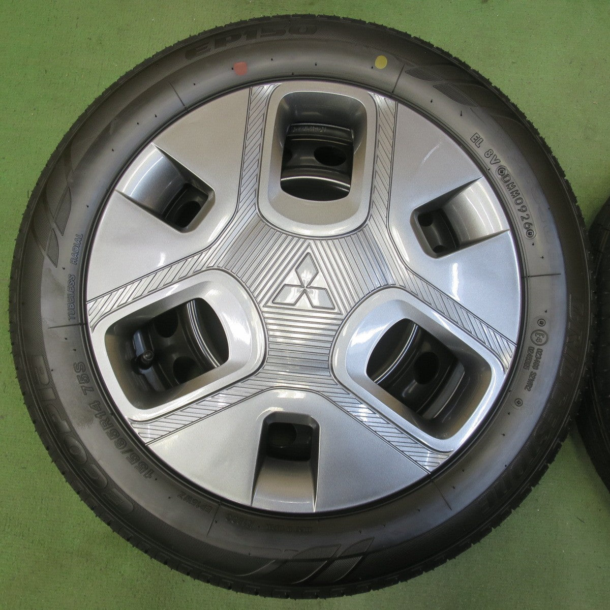 新車外し！26年◎三菱 デリカ ミニ 純正 スチール 155/65R14 ブリヂストン エコピア EP150 14インチ PCD100/4H◎6080702イノ