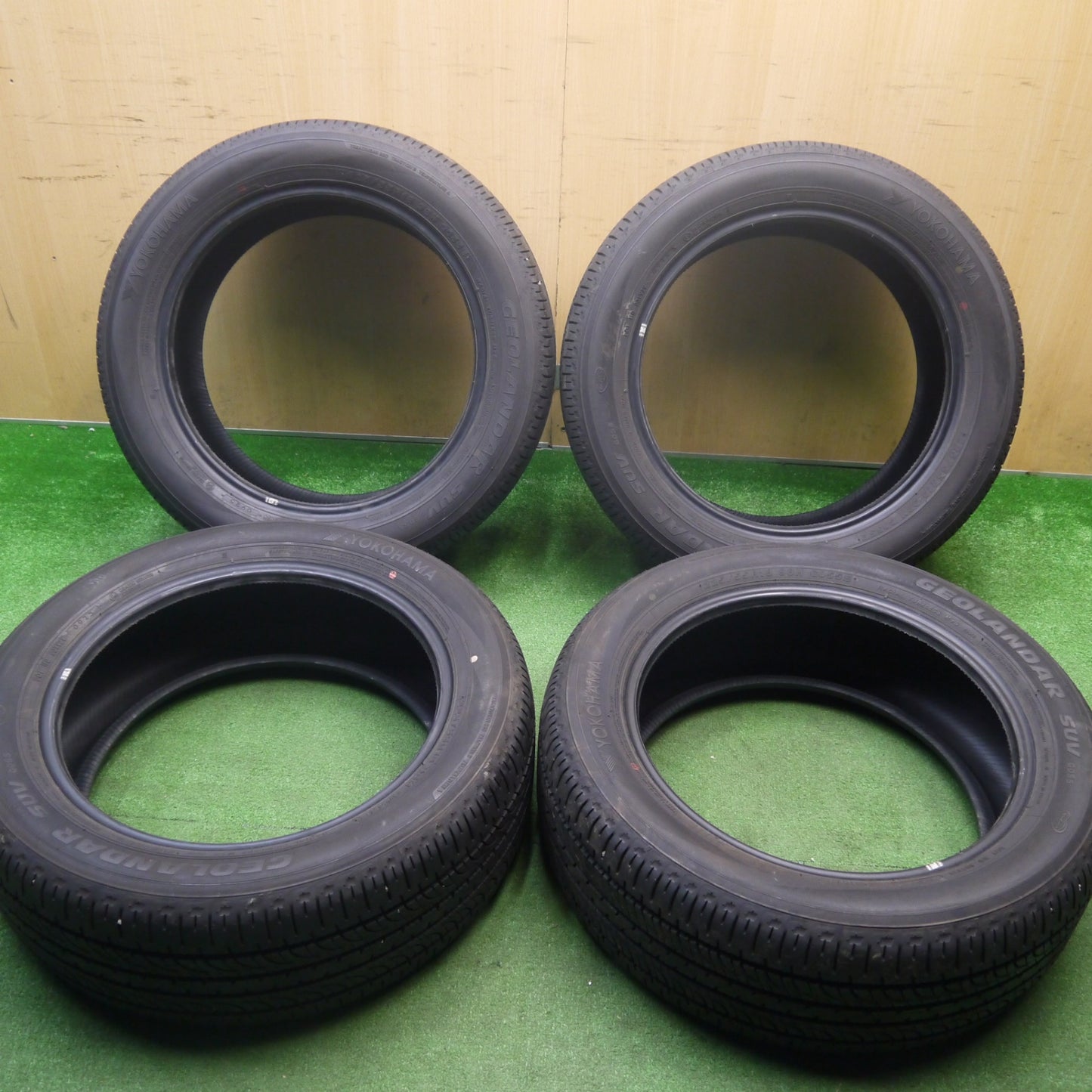 ほぼ新車外し！25年★225/55R18 ヨコハマ ジオランダー SUV G055 G055E タイヤ 18インチ デリカ D:5 シャモニー アウトランダー ZR-V エクストレイル 等★6010501Hノタ