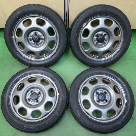 [送料無料] キレイ★スズキ ハスラー 純正 スチール 165/60R15 ダンロップ エナセーブ EC300+ 15インチ PCD100/4H★5032901イノ