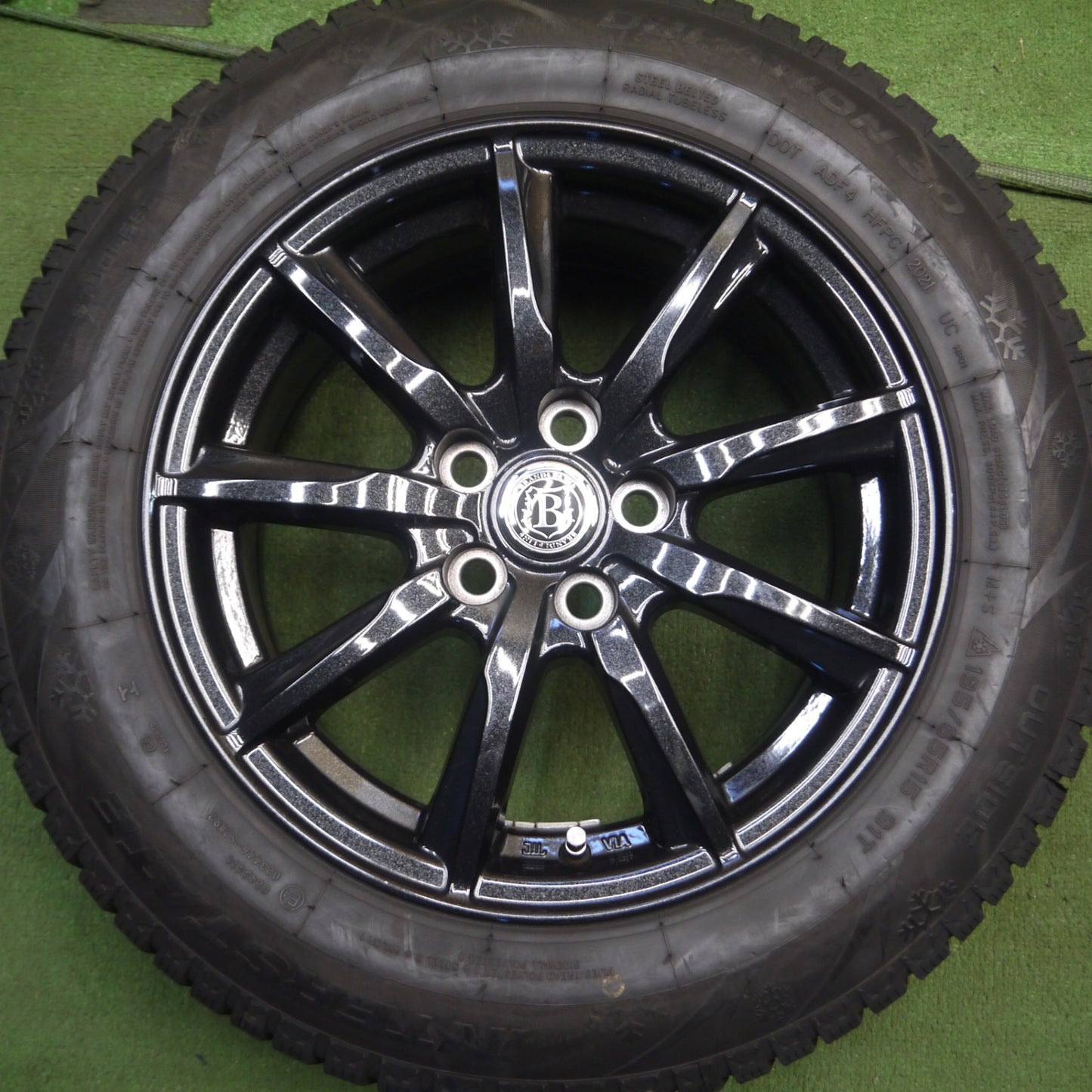 [送料無料] バリ溝！21年！キレイ！9分★BRANDLE-LINE 195/65R15 スタッドレス INTERSTATE DURATION 30 ブランドルライン インターステート 15インチ PCD100/5H★4030105Hス