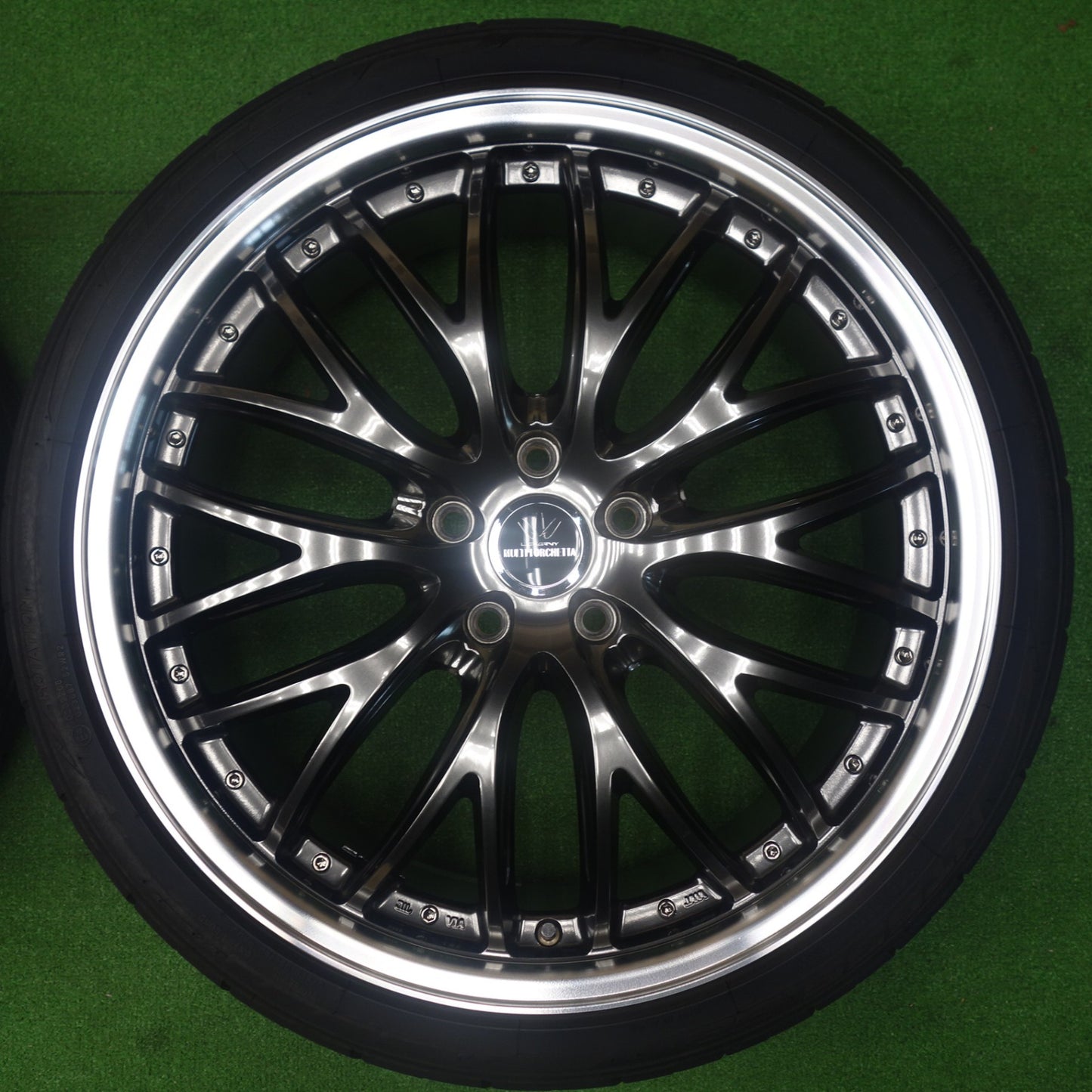 バリ溝！23年！9分◎LOXARNY MULTI FORCHETTA 225/35R20 ニットー NT555 G2 ロクサーニ マルチフォルケッタ 20インチ PCD114.3/5H◎6062001KTノ