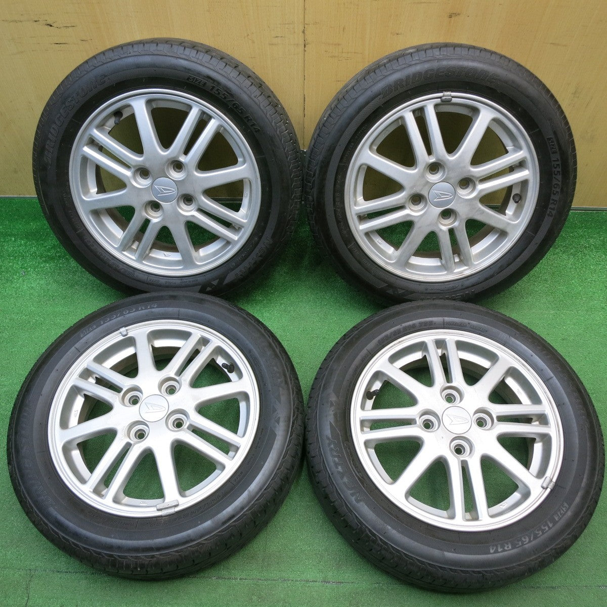 4本価格★ダイハツ タント ムーヴ 等 純正 155/65R14 ブリヂストン ネクストリー エコピア 14インチ PCD100/4H★6022622HAノ