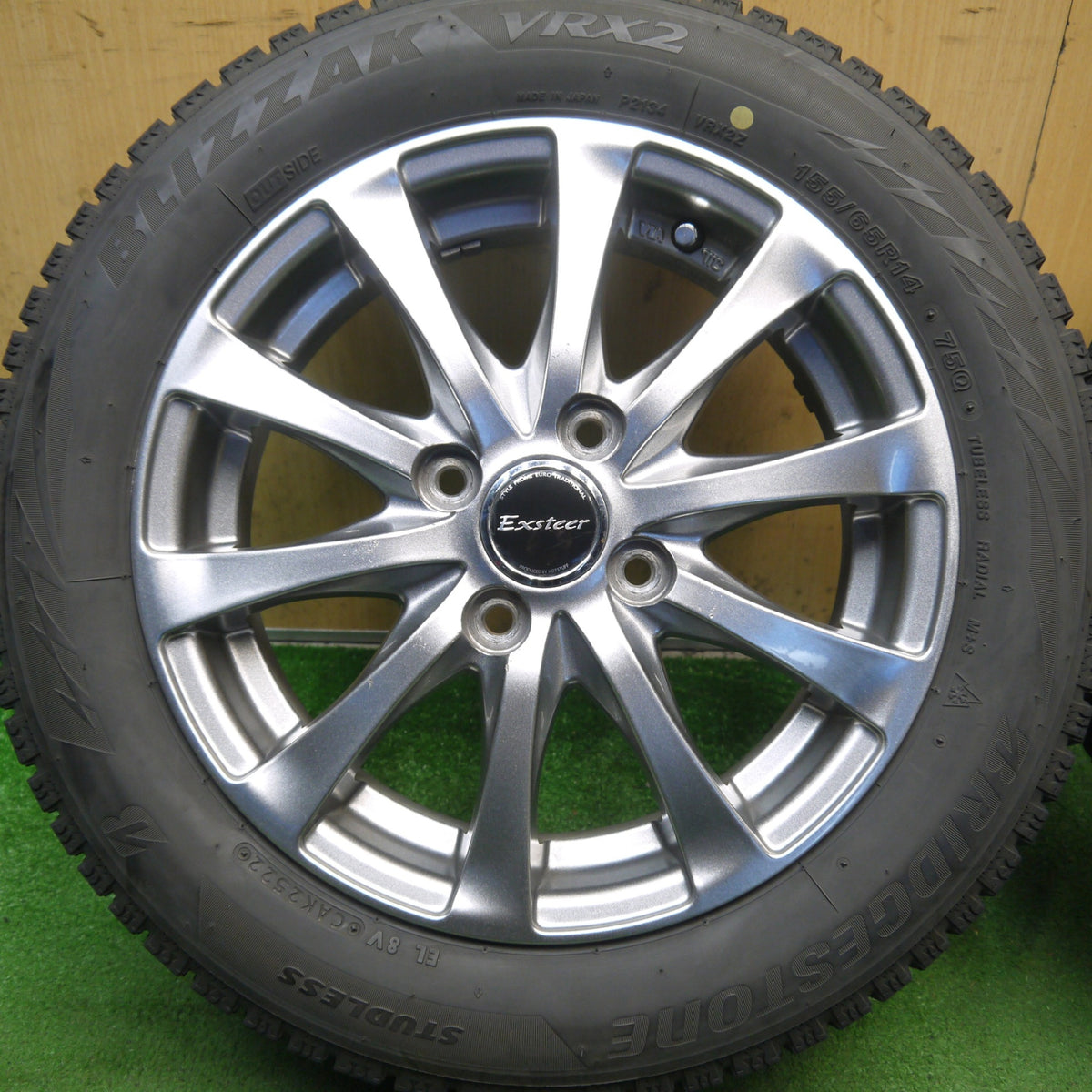 4本価格！22年◎スタッドレス 155/65R14 ブリヂストン ブリザック VRX2 Exsteer エクスター 14インチ PCD100/4H◎6090903Hス