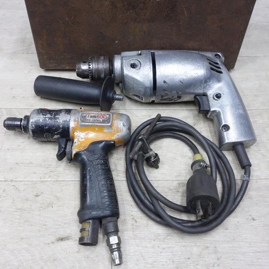 [送料無料] 2点！まとめ売り◆日立 10mm ドリル DG-10A 瓜生 エア ドライバー α60D ALPHA 60D URYU 電動 電気 エアー ツール 工具◆