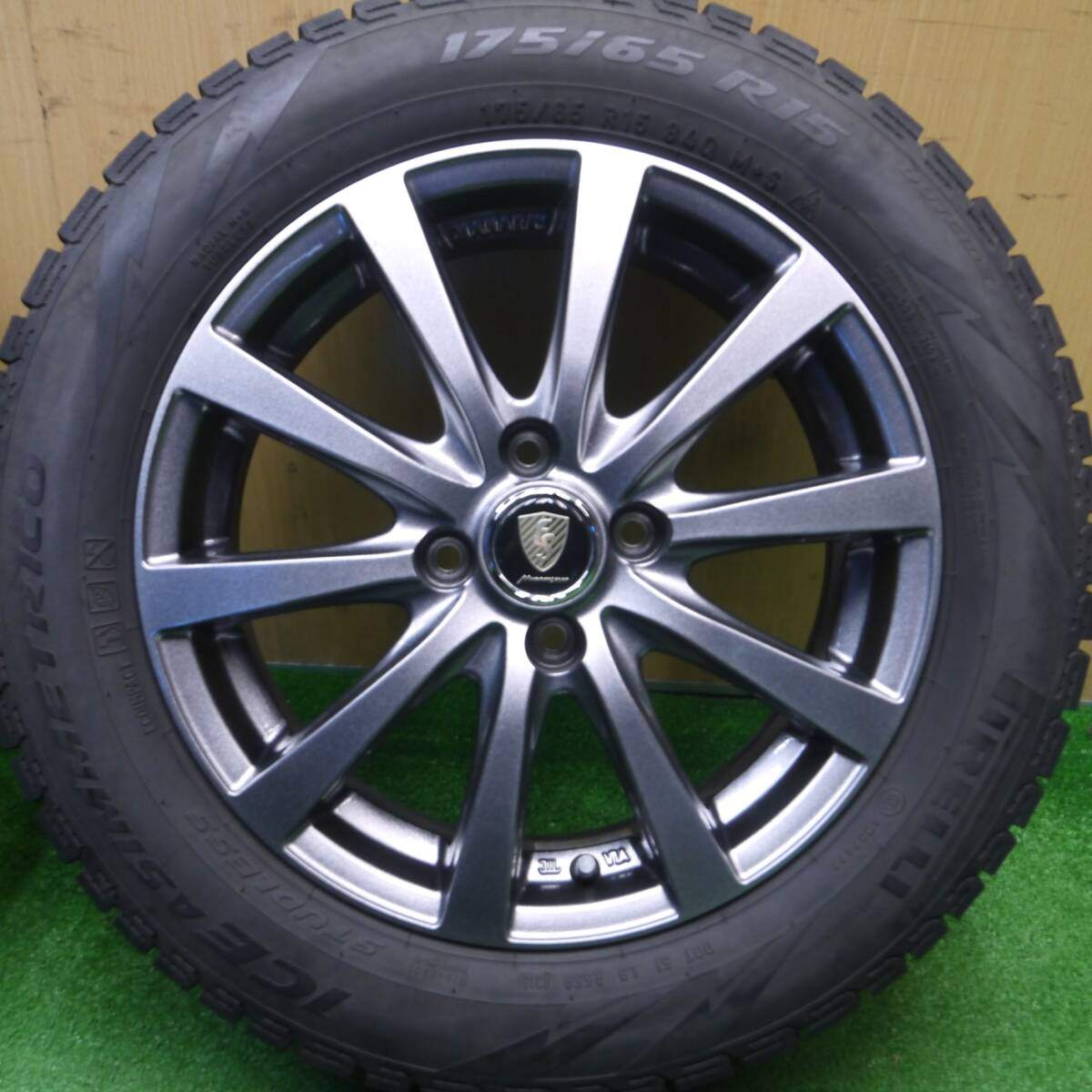 キレイ★スタッドレス 175/65R15 ピレリ アイスアシンメトリコ MANARAY SPORT マナレイスポーツ PCD100/4H★4111803Hス