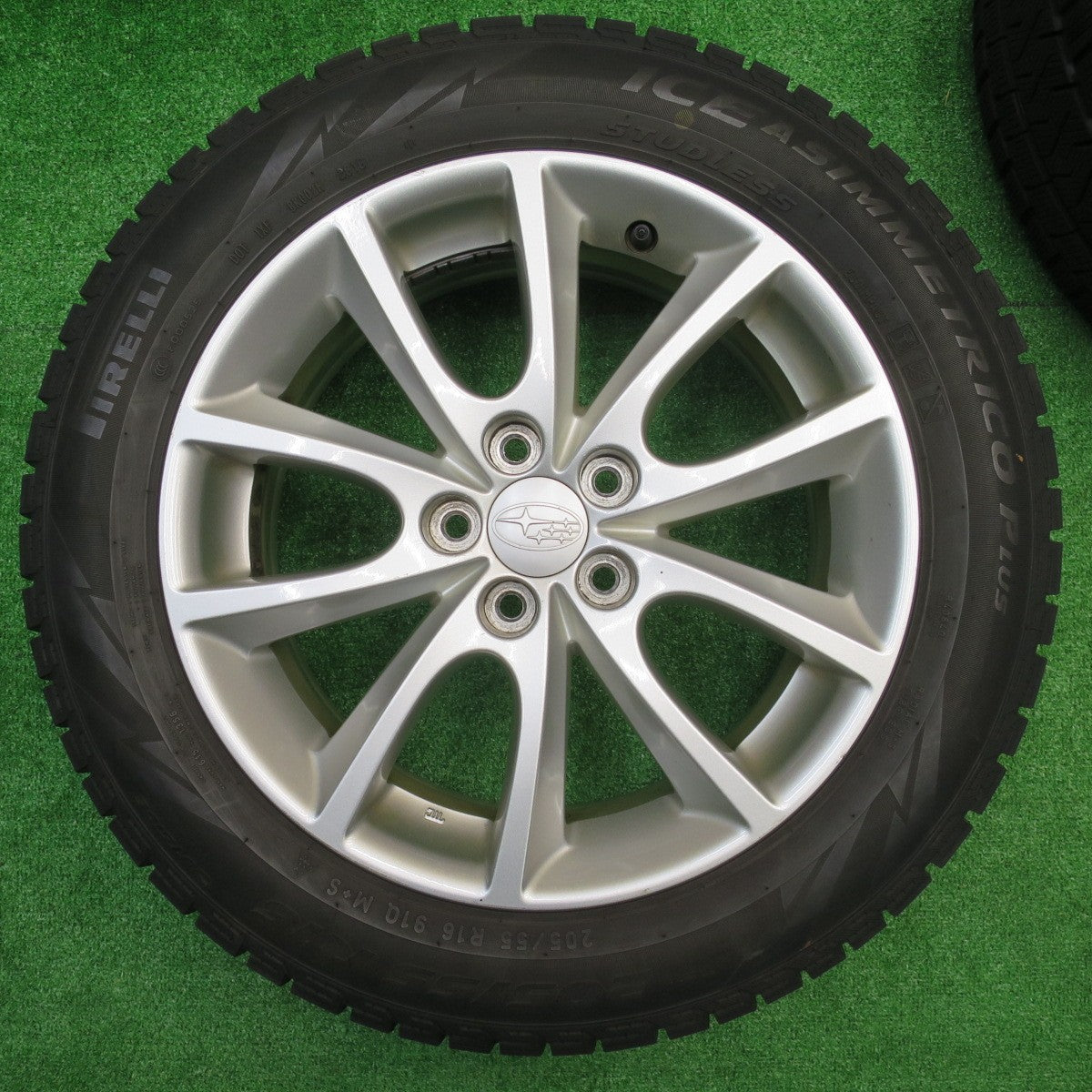 キレイ★スバル GP インプレッサ 純正 ENKEI 205/55R16 スタッドレス ピレリ アイスアシンメトリコ プラス エンケイ 16インチ PCD100/5H★5101502NJス