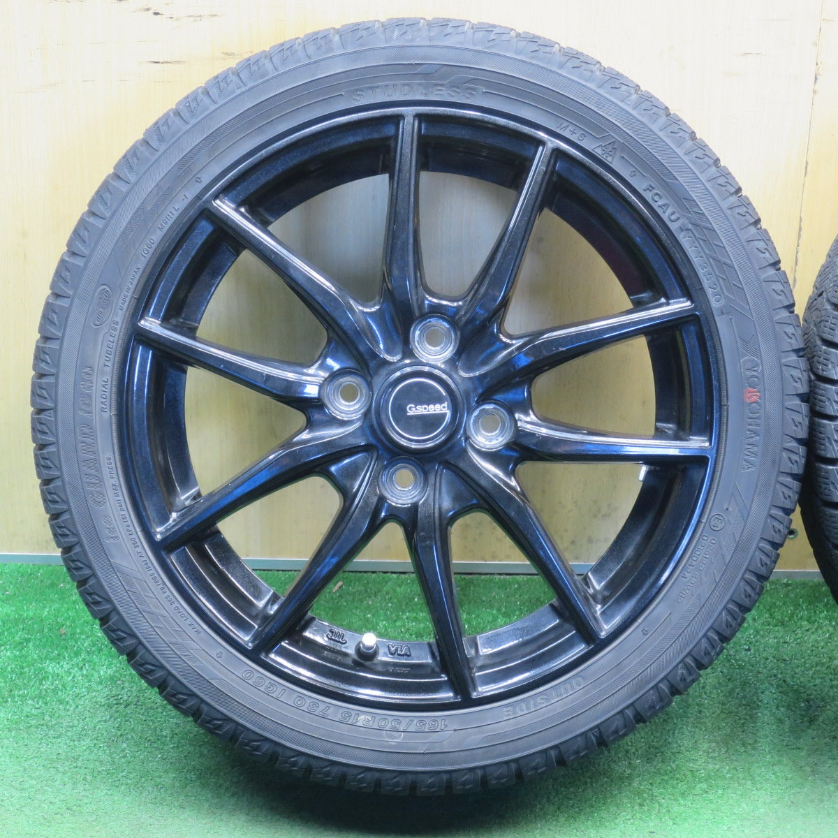 バリ溝！キレイ！9分★スタッドレス 165/50R15 ヨコハマ アイスガード iG60 G.speed Gスピード 15インチ 軽サイズ コペン 等 PCD100/4H★6051803NJス