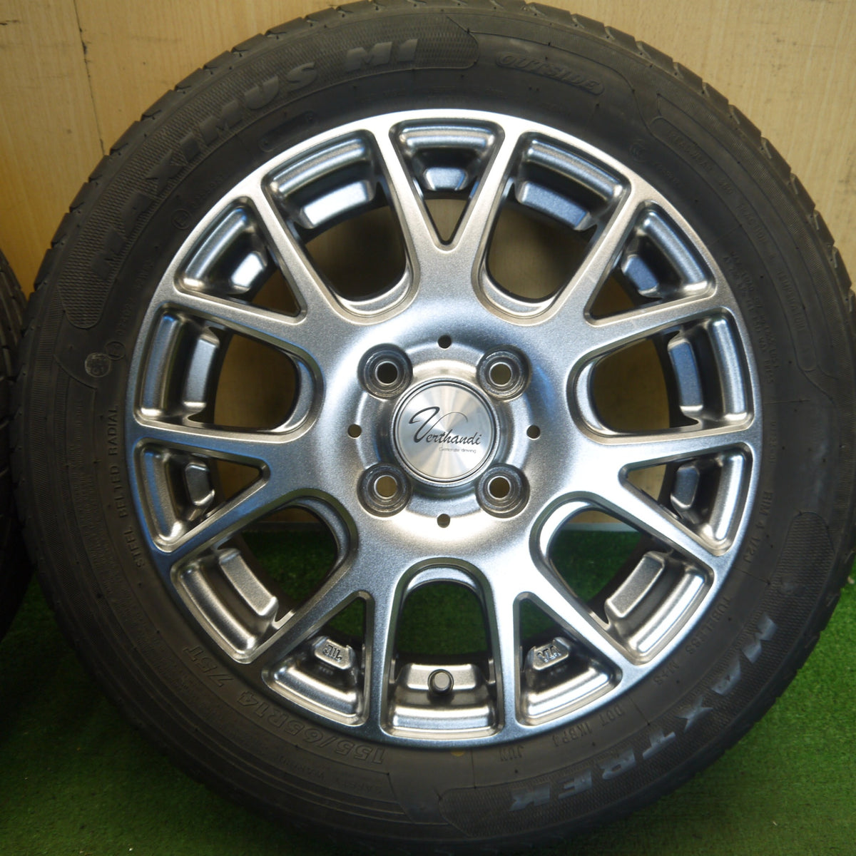 バリ溝！8.5分◎155/65R14 マックストレック MAXIMUS M1 Verthandi ヴェルザンディ 14インチ PCD100/4H◎6082102Hノ
