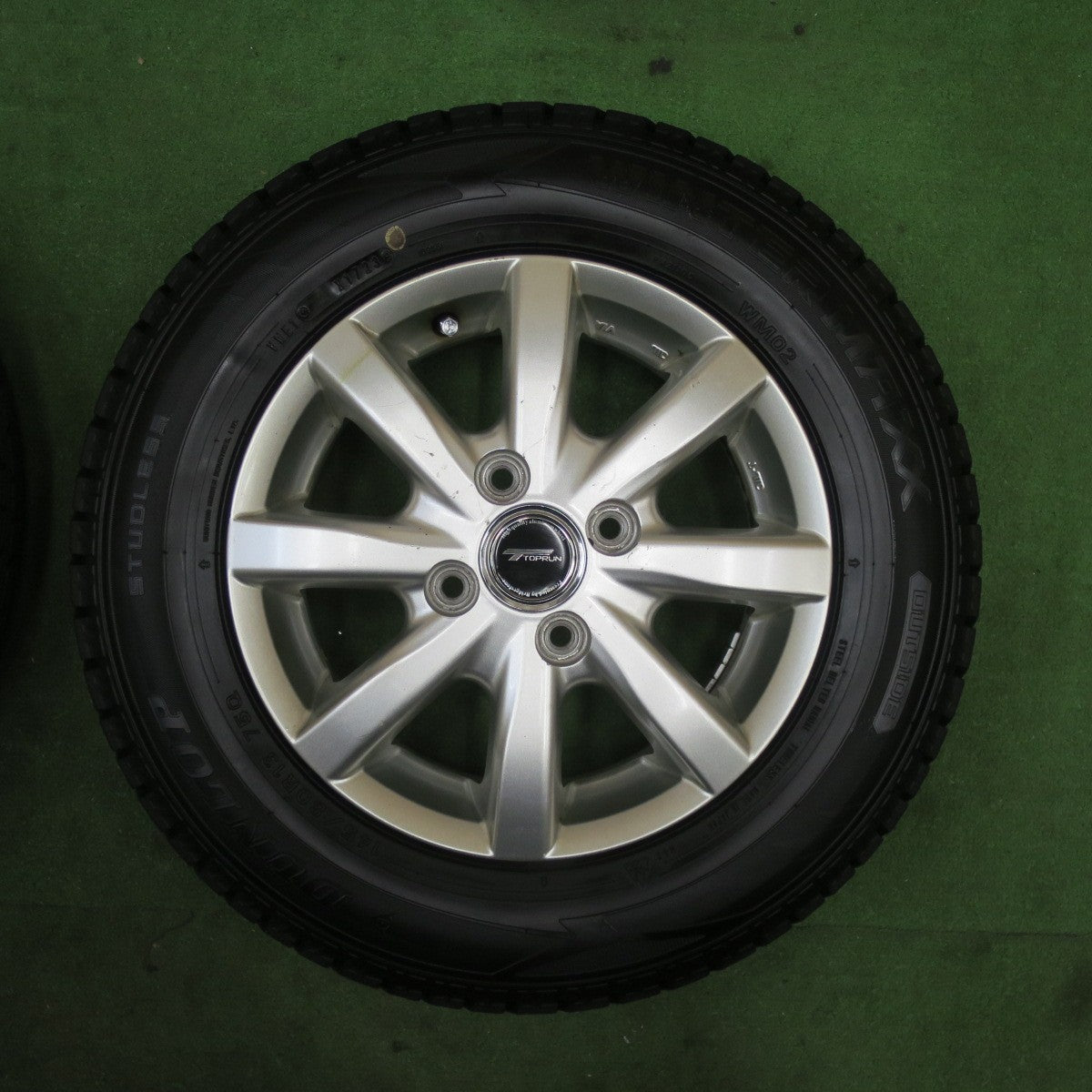 バリ溝！23年！9分★スタッドレス 145/80R13 ダンロップ ウインターマックス WM02 TOPRUN トップラン 13インチ PCD100/4H★5112501TTス