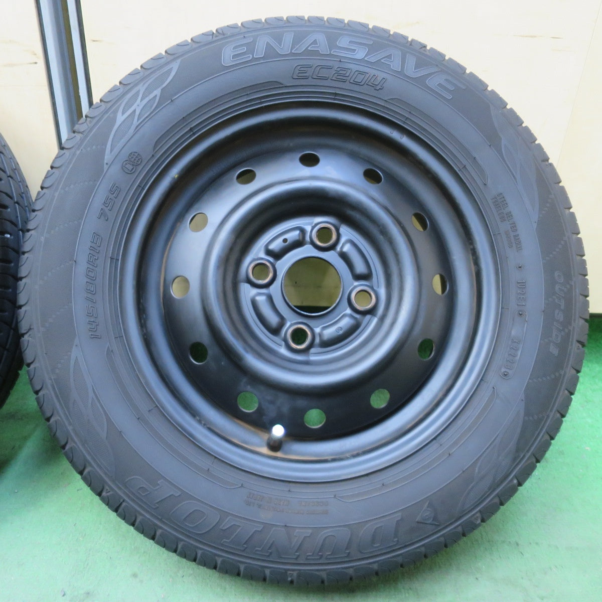キレイ！23年◎145/80R13 ダンロップ エナセーブ EC204 TOPY スチール ホイール 13インチ PCD100/4H◎6100607イノ