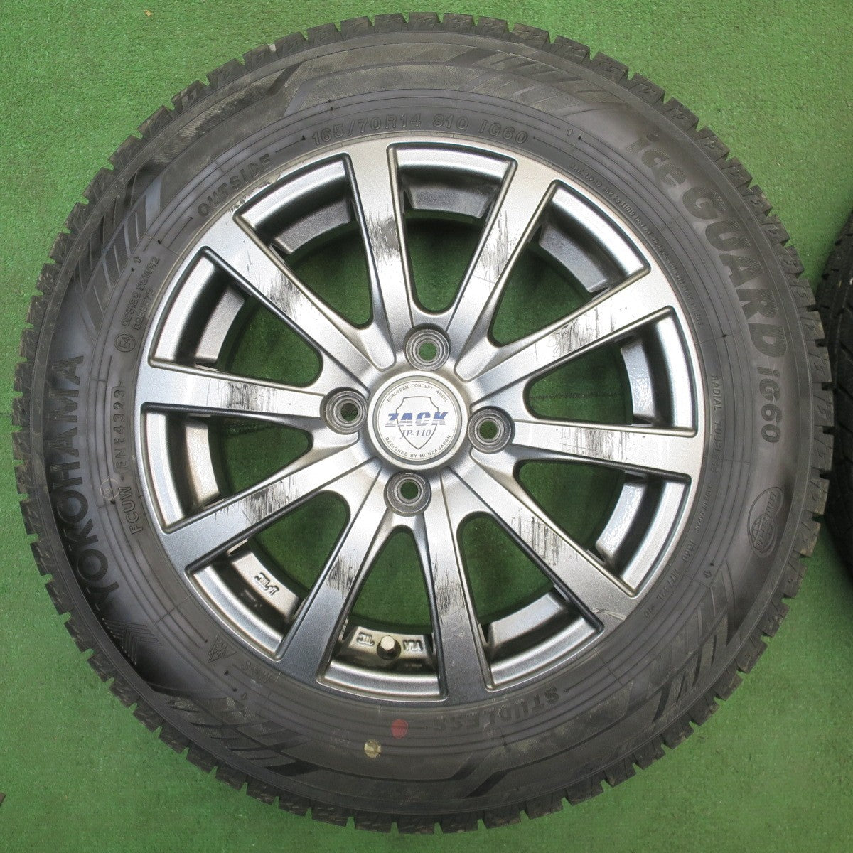 超バリ溝！23年！9.5分以上★スタッドレス 165/70R14 ヨコハマ アイスガード iG60 ZACK JP-110 MONZA ザック モンツァ 14インチ PCD100/4H★6041302NJス