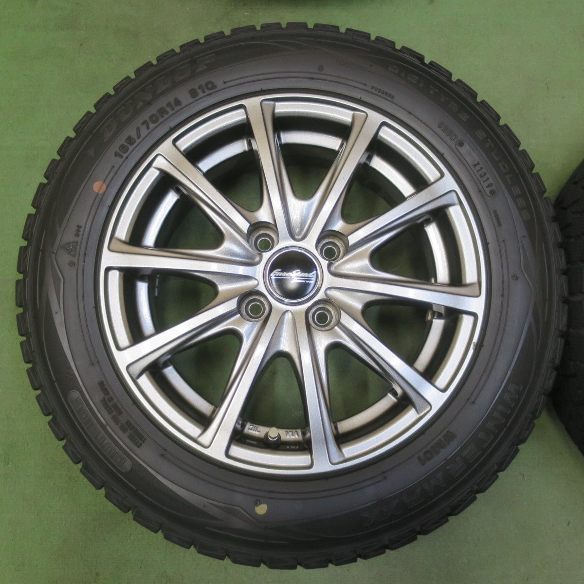 バリ溝！9分◎スタッドレス 165/70R14 ダンロップ ウインターマックス WM01 EuroSpeed MANARAY SPORT ユーロスピード 14インチ PCD100/4H◎6081209イス